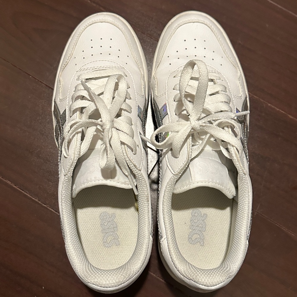 Asics white leather sneakers